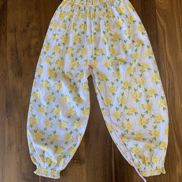 MASALA BABY Yellow Floral Retro Jumpsuit Girls 3 3T NWT Playsuit Romper Girl NEW - Picture 7 of 8